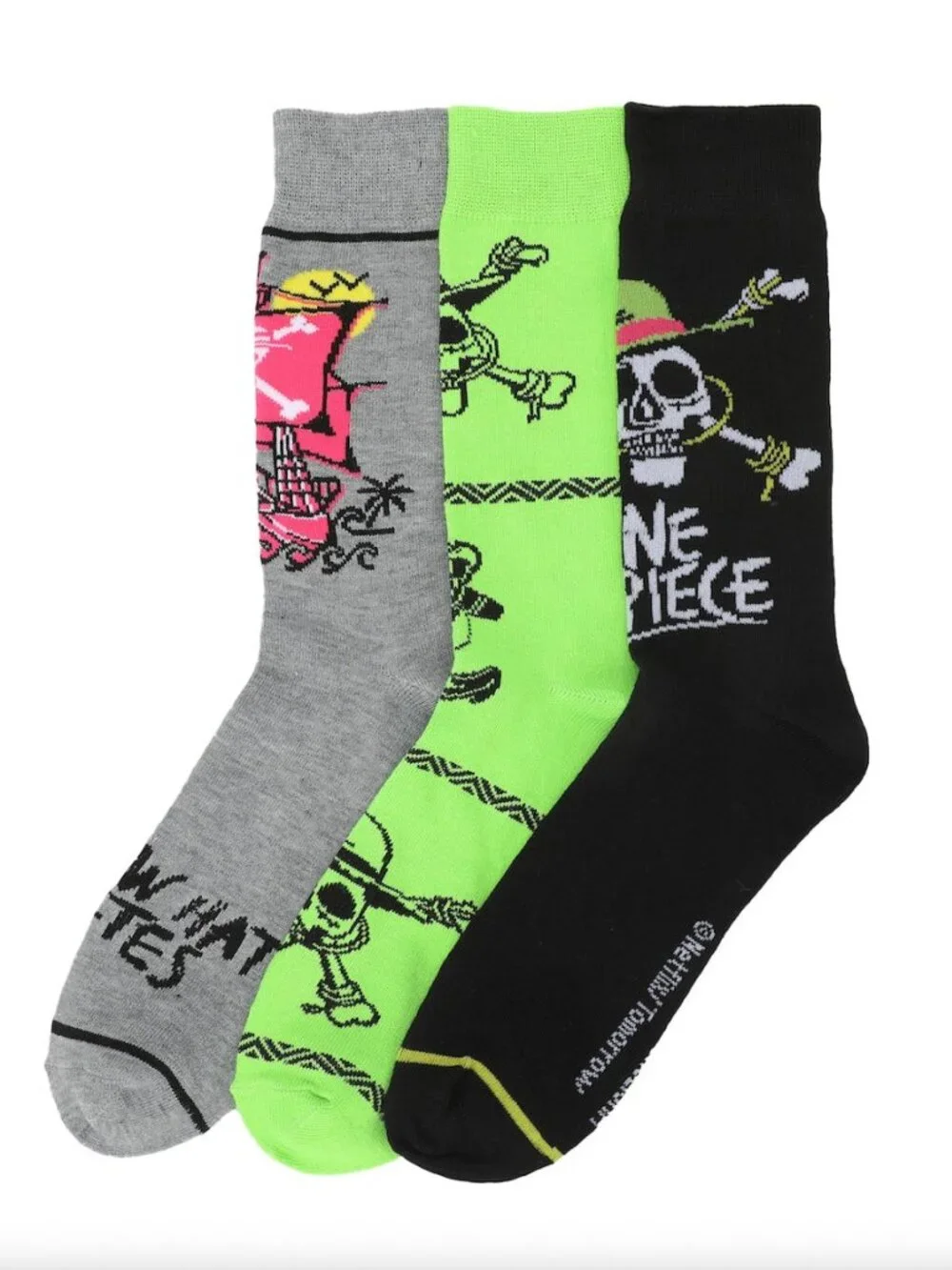 One Piece Straw Hat Pirate Icons Adult Crew Socks - 3-Pair Set